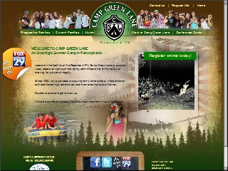 Web site www.greenlane.com, Camp Green Lane Inc