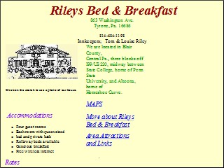 Web site www.rileysbnb.com, Rileys Bed & Breakfast